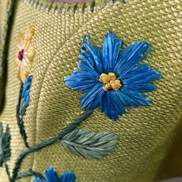 Moschino Green Jute Embroidered Flower Vest Bustier - Picture 10 of 13